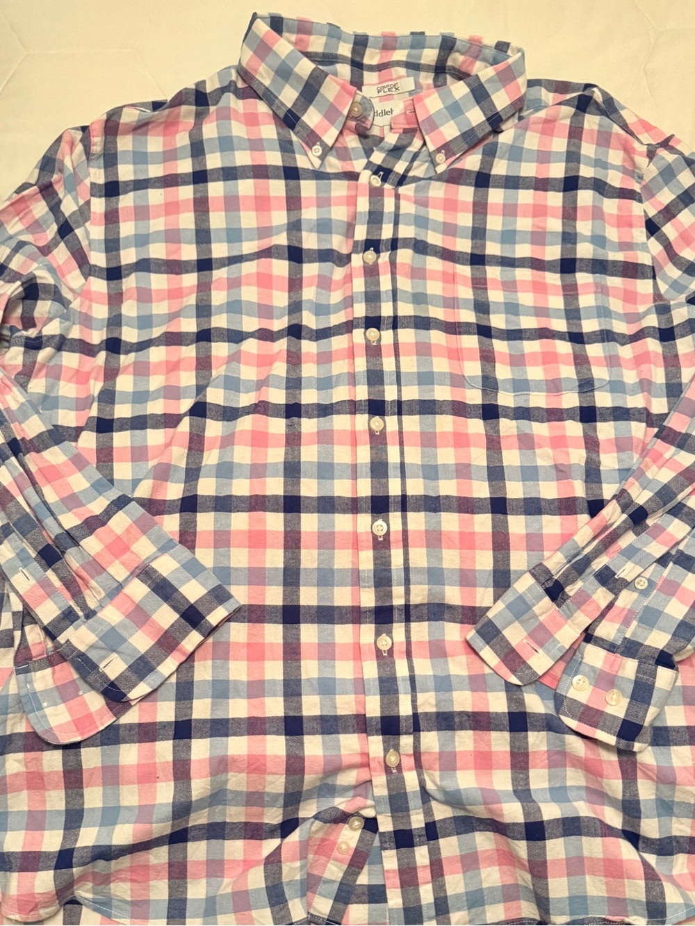 Saddlebred Men’s Pink & Blue Plaid Button-Down Shirt